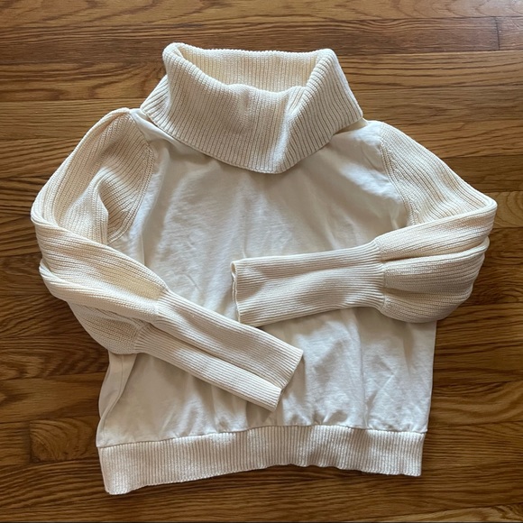 Dolan from Anthro Balloon Sleeve Cream Cowl Neck Turtleneck Sweater XL - Picture 8 of 8